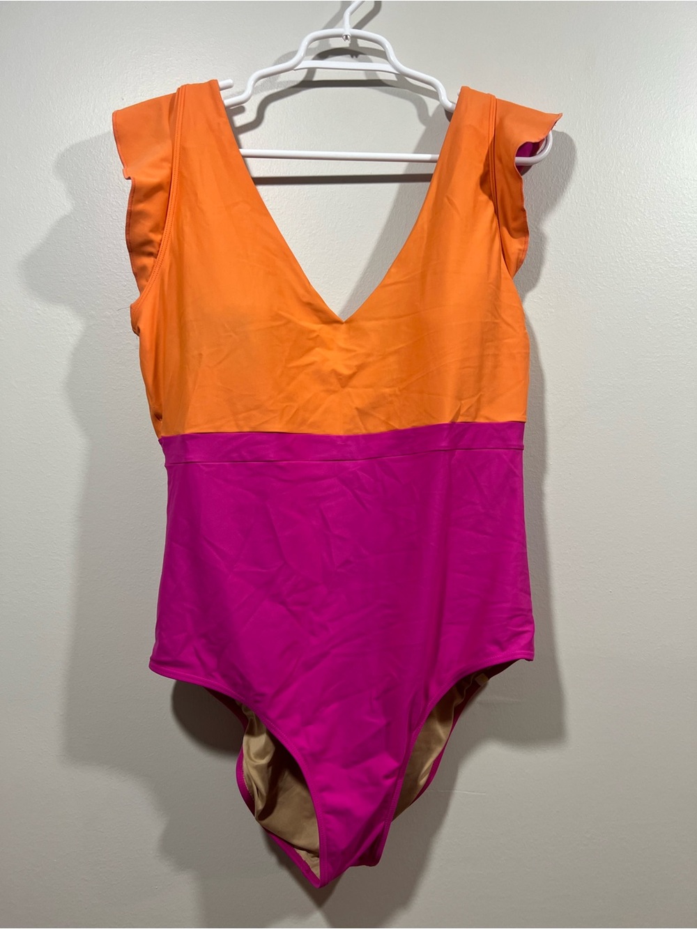 Summersalt Women’s Pink Orange Colorblock One Piece Swimsuit 18